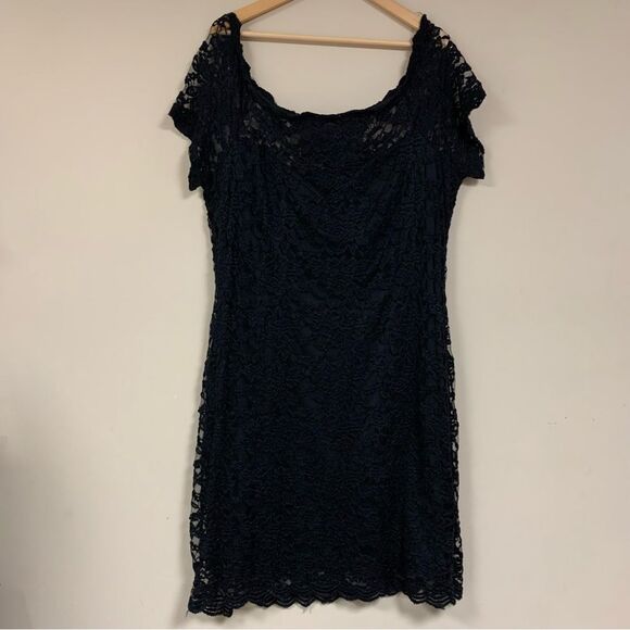 Black Lace Cocktail Dress Women’s 3X Sheath Formal Sexy Party Prom Event SUmmer - Picture 1 of 5